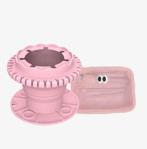 Painter's Foldable palette Paint Brush Cleaner Rinse Cup Brushes Holder (All-in-One) with Storage bag, Silicone safe and easy to clean, easy to store for Acrylics, Oils and Water-Based Paints (Pink)