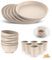 HOMGEN 18PCS Plastic Plates and Bowls Set - Unbreakable Tableware Set with Storage Bag - Reusable Plates Bowls Cups - Microwave & Dishwasher Safe Dinner Sets - Picnic Dinnerware Service for 6