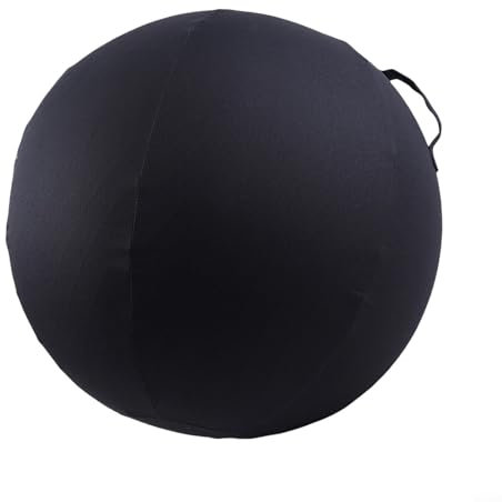 Yoga-Ball-Abdeckung aus Baumwolle für 65 cm Gymnastikball, verschleißfest und reißfest, mit tragbarem Griff-Design (grau)