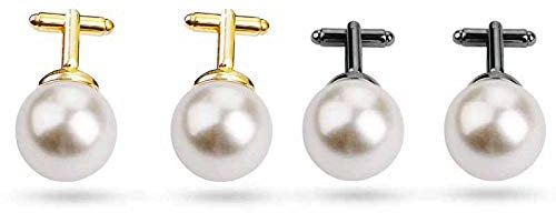 Manschettenknöpfe 2 Paar Herren Damen Perle Französisches Hemd Manschettenknöpfe