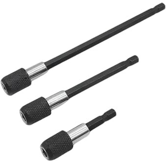 FortuneGlobe Asta di estensione magnetica 3 pezzi, punta avvitatore magnetico, porta punta avvitatore, punta avvitatore, punta esagonale 1/4 barra di sgancio rapido, bussola cacciavite porta punte, 60