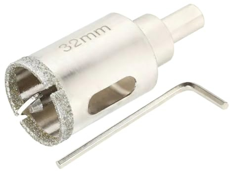 SUQIN Scie Cloche Diamantée 32 mm Avec Foret Guidage De Centrage,Scie Cloche Carrelage、Foret Trépan Diamant pour Carrelage Pour Percer Verre, Carrelage, Céramique, Marbre, Granit