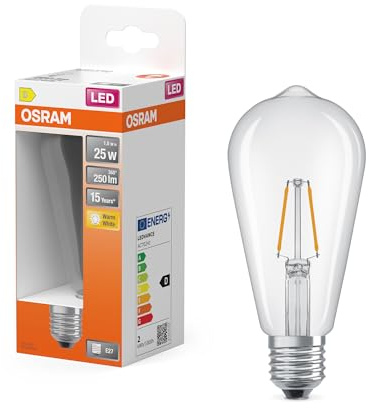 Osram LED Star Classic Edison 25 Filament 2700 K 1,8 W | LED Star Classic Edison 25 Filament, LED Lamps, klar, 64 mm dia, 15000 h, 1-Pack