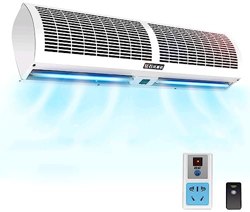 Wind Force Air Curtain Indoor Wall Mounted Over Door Curtain, Remote Control Curtain, High, 2 Speeds, Low Consumption, (Size : 90cm(100W))