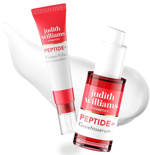 Judith Williams Cosmetics – Peptide+ Gesichtsserum & Faltenfiller 2er-Set (30ml Serum, 15ml Filler) – Gesichtspflege Bundle mit Anti-Aging-Wirkung – Für Mimikfalten, zur Hautstraffung & Aufpolsterung