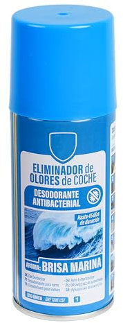 Eliminador de Olores para Coche 150ml – Desodorante Antibacterial de Descarga Única, Elimina Humedad y Olores – Ambientador Rápido para Climatizador y Habitáculo - Marina, 1 Unidad