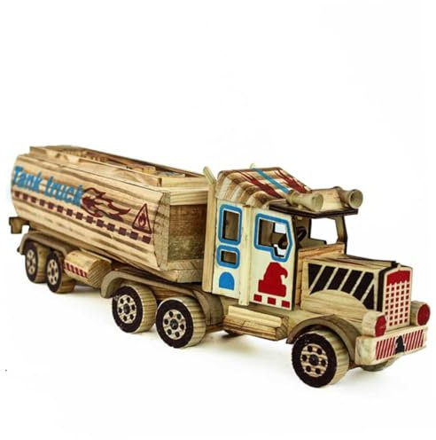 1Stück Holzöl Tanklastwagen Modell Spardose für Kreative Dekoration im Büro und Zuhause und Sammlerstück für Holzspielzeug