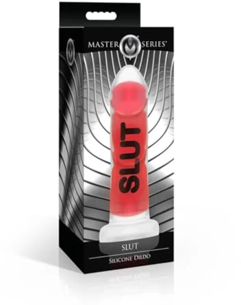 Master Series Slut Silicone Dildo | 7-Inch Ribbed Realistic Dildo with Suction Cup Base & Harness Compatibility – Body-Safe Silicone for Intense BDSM Play