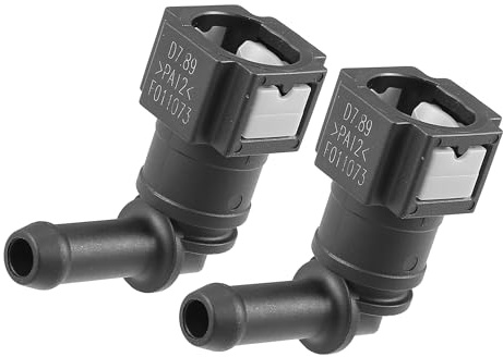 Edinstry 2pcs 90 Degree Fuel Line Quick Connectors 5/16 to 5/16 Hose, Nylon Push-On Barb Adapter for Gasoline, Diesel, Fuel Line Repair