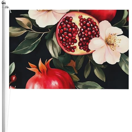 Bandera de doble cara con diseño de árbol de granada, poliéster duradero resistente a la intemperie con colores vibrantes para jardín, patio, patio o hogar
