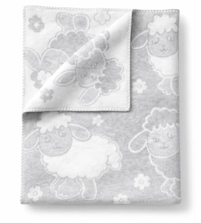 TextilBase Babydecke aus 100% Baumwolle, Kuscheldecke für Jungen & Mädchen, 100x140 cm Baby Decke für Kinderwagen, OekoTex 100 weiche Sommer Kinderdecke, Geburtsgeschenk für Neugeborene (Graue Schafe)