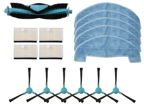 EaseSunny Piezas de repuesto para Conga 2499, cepillo principal, cepillos laterales, filtro, paños de fregona, kit de limpieza para Ultra Home Advanced, juego de 16 piezas