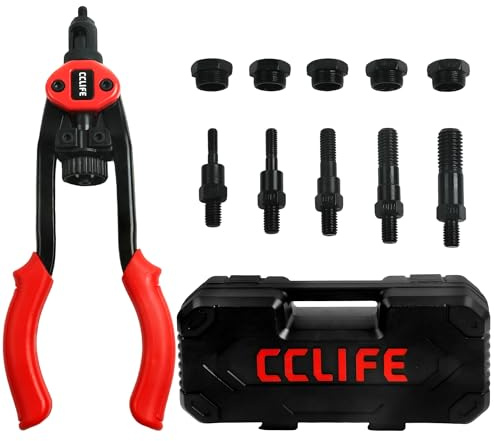 CCLIFE Nietmutternzange Set M5–M12 mit 150 Nietmuttern