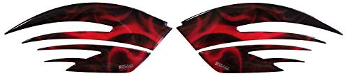 BIKE-label Tankpad seitlich Motorrad Aufkleber Flame Rot Flammen 810017