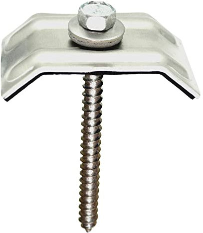 200 Stück Kalotten 33/48 Aluminium blank für Trapezblech - Siegmetall S35/207 - TP18, Wellblech, Lichtplatten + Fassadenbauschrauben 6,5 x 75 mm Edelstahl VA A2 V2A mit Spitze und Dichtscheibe E16