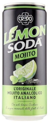 24 Dosen a 0,33L Mojito Soda Mojitosoda aus italienischen Limonen a 330ml mit Fruchtfleisch inc. 6.00€ EINWEG Pfand natürlich ohne Alkohol