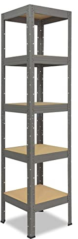 shelfplaza Pro 200x30x30cm Schwerlastregal grau mit 5 Böden x 200kg | Kellerregal · Lagerregal · Metallregal · Regale für Kellerraum · Steckregal · Abstellraum Regal