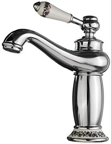 ZXC Retro Antik Landhaus Bad Waschbecken Armatur - Nostalgie Einhebel Mischbatterie Wasserhahn in Chrom