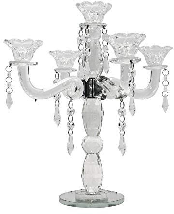 allgala 5-Arm Crystal Candelabra Taper Candlestick Candle Holder