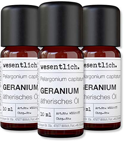 wesentlich. Geranium Öl (Rosengeranie) - ätherisches Öl - 100% naturrein (Glasflasche) - u.a. für Duftlampe und Diffuser (3x10ml)