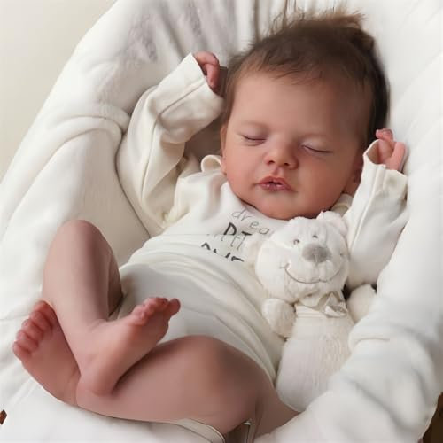 ZIYIUI Poupée Reborn Bébés Reborn Garçon Realiste Silicone Baby Dormir Réincarnées Nouveau-né Bebe Vrai Poupon Baby Dolls Toddlers Enfant Garçon Yeux fermés 18 Pouces