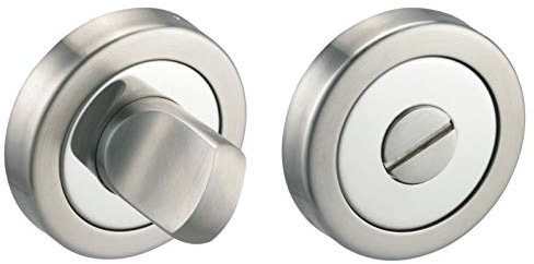 EUROART Toledo/Wing D20 Internal Lever on Rose Latch, Lock, & Bathroom Packs in Polished Chrome/Satin Nickel (Thumb Turn Lock)