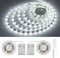 JUNWEN Batteriebetriebener LED-Streifen, 5V, tageslichtweiß, zuschneidbar, 13,2ft mit 240 LEDs, tragbare Beleuchtung, 3xAA Batterien (nicht enthalten), nicht wasserdicht, 2 Packungen, jede 6,6ft.