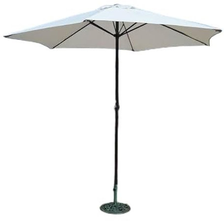 garden mile Sombrilla de jardín negra de 2,7 m con eje de acero y manivela, protección solar para muebles de jardín, patio, jardín, camping