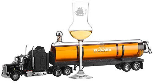 polar-effekt - Set regalo con decanter a forma di camion da 0,5 l e bicchiere da grappa, adatto come regalo per Natale, festa di addio, compleanno, anniversario, bicchiere con motivo barca a vela