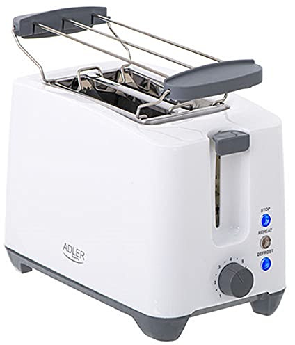 ADLER EUROPE Toaster 2 Scheiben, 750 W, Auftau- und Aufwärmfunktion