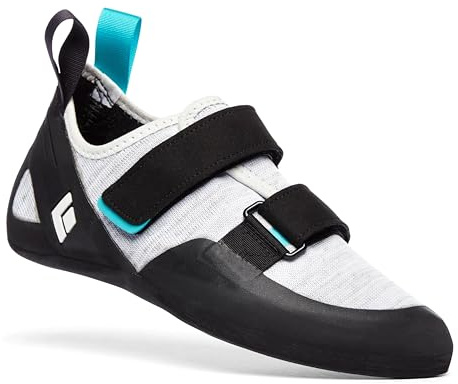 BLACK DIAMOND Women’s Momentum Rock Climbing Shoes | Engineered Knit Upper | 4.3mm Rubber Outsole | Breathable All-Day Comfort | Black-Alloy | Size 6.5
