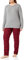 Tommy Hilfiger Damen Set LS Flannel Pant Holiday Pyjamaset, Grey Ht/Ombre Plaid, S
