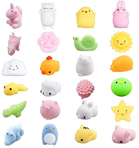 vita dennis Kawaii Squeeze Toy 24 Stück Mini Squishies Soft Silikon Mochi Squishy Set Anti Stress Fidget Toys Party Geschenke für Kinder und Erwachsene