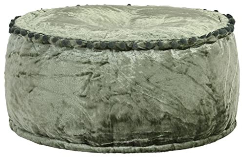 vidaXL Pouf Sitzpouf Sitzpuff Puff Sitzhocker Bodenkissen Hocker Sitzkissen Fußhocker Ottomane Schemel Deko Rund Samt 40x20cm Grün