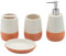 Orange Bathroom accesory Set 4pc,Coral Toothbrush Holder Terracotta Color soap Dispenser soap Dish Tumbler Cup for Bathroom Decor and Gift countertop Decor(Orange)