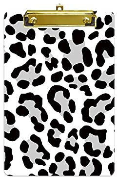 Hnogri Kleines Kunststoff-Klemmbrett, Modedesign A5-Größe Memo-Klemmbretter für Studenten, Kinder, Frauen, Büro, Schule, Clip mit niedrigem Profil, Mini-Klemmbrett Größe 6 x 9, Cremeflecken