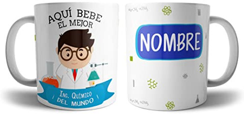 Kartoon Kase Taza Quimico Original Personalizada con Nombre | Mejor del Mundo Taza Profesiones de Cafe Desayuno para Regalar (Quimico)