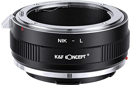 K&F Concept -Adaptador de Enfoque Manual, Compatible con Lentes Objetivos de Nikon F Mount y Cuerpos de Cámara Leica L Mount, Anillo Adaptador Manual Lens