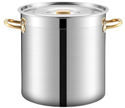 HOTLIGHT Marmite Marmite, Grande Marmite, Marmite Traiteur, Seau À Soupe INOX, Convient À Tous Les Poêles, 6 Tailles (Size : 35cm*35cm(30L))