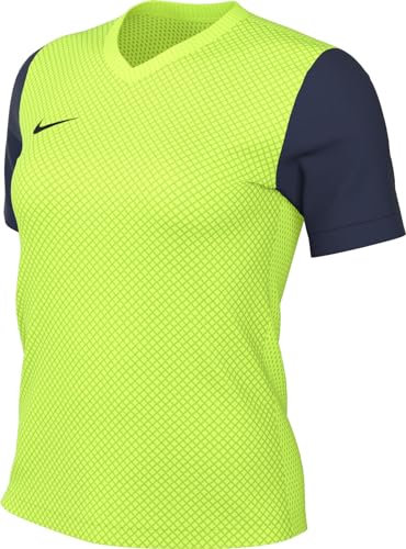 Nike Womens Jersey W NK DF Tiempo Prem II JSY SS, Volt/Midnight Navy/Black, DH8233-702, L
