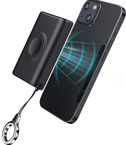 Aukvite Wireless Charger for Apple Watch 10, 3000mAh Portable Magnetic Charger for iwatch 9/8/7/SE/6/5/4/ series and Phone Power Bank Battery Pack for Phone 16/15/14, Watch Charger USB C with Keychain