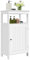 Yaheetech Mobile da Bagno Armadietto da Terra Autoportante Mobiletto in Legno con Ripiano Regolabile Armadio con Anta e Scomparto Multiuso Bianco 45 x 30 x 83,5 cm