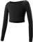 FEOYA Enfant Fille Haut Danse Ballet Tricoté Pull Classique Top Gymnastique Manche Longue Cache Coeur Danse Fitness Gym Yoga Sportwear Noir 5-6 Ans