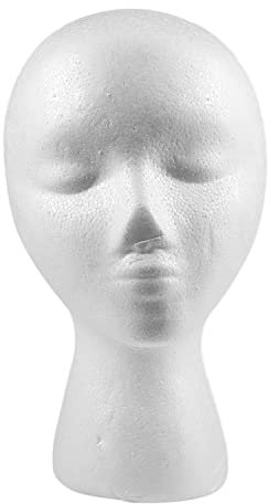 Lodokdre Schaufensterpuppe, 27,5 x 52 cm, aus Schaumstoff (Styropor), für Helme, Haar-Accessoires und Perücken