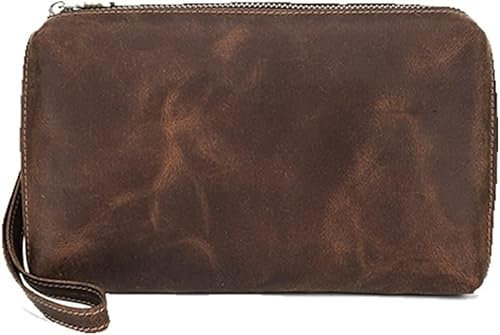 TOBILE Portefeuille Antivol Brosse Vintage Pochette for Homme avec Dragonne Organisateur de Téléphone Portable