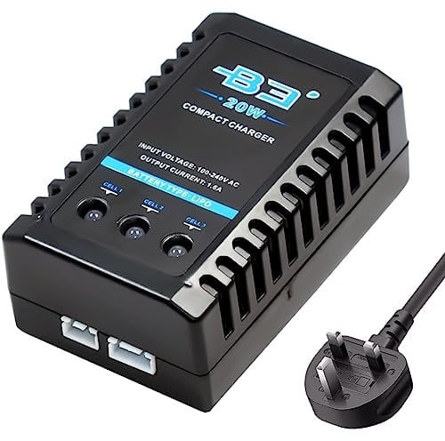EatPitaya LiPo Battery Charger B3 1.6A 20W 2S-3S Balance Battery Charger 7.4-11.1V,High Current Intelligent Battery Charger,For RC Helicopter Lipo