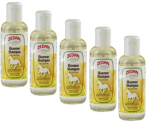 RL24 Zedan - Pferdeshampoo | Ekzemershampoo für Pferde | Waschbalsam reinigt schonend | Mähnenshampoo mit D-Panthenol, Betain, Rosmarinsöl | bei Schuppen & Juckreiz | 5 x 250 ml Flasche (5er Set)