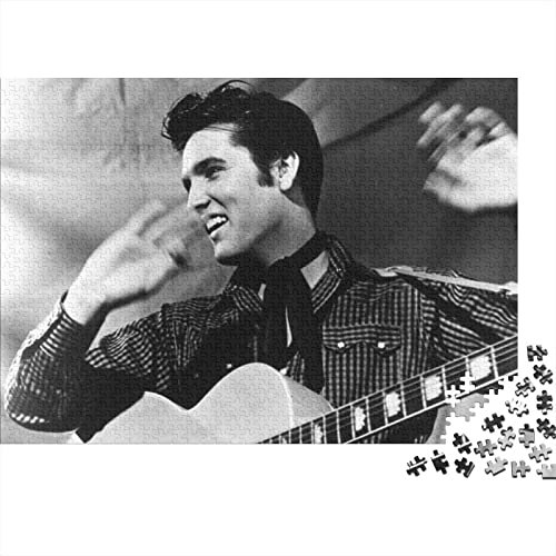 Elvis Presley 500 Teile Puzzles,holzpuzzle Puzzles Spiel,Entspannung Puzzle Spiele,mentale Übung Puzzle,The King Für Jugendliche Und Erwachsene Geschenke 500pcs (52x38cm)