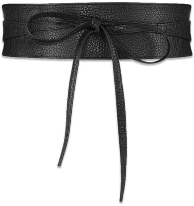 CCAIPU Damen Leder PU Cinch Gürtel, Schwarz, 25.5-31.5 inches