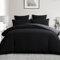 Aisbo Housse de Couette 240x260 Réversible - Parure de Lit Bicolore Adulte 2 Personnes avec Fermeture éclair, Parure Housse Coutte Microfibre 260 x 240 avec 2 Taie Oreiller 65x65, Noir et Gris